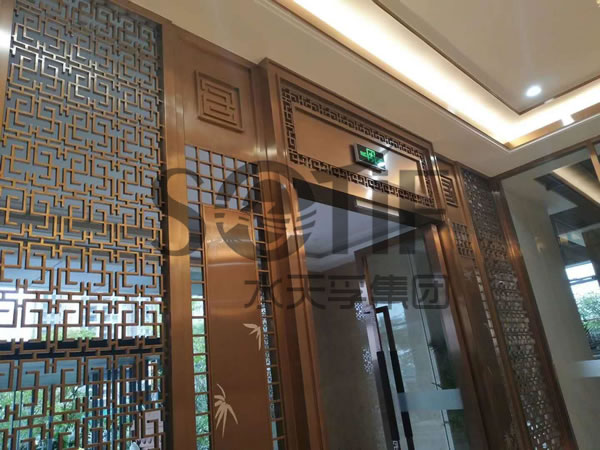 【水天富客戶案例】2018-4-25酒店不銹鋼門頭和不銹鋼屏風(fēng)